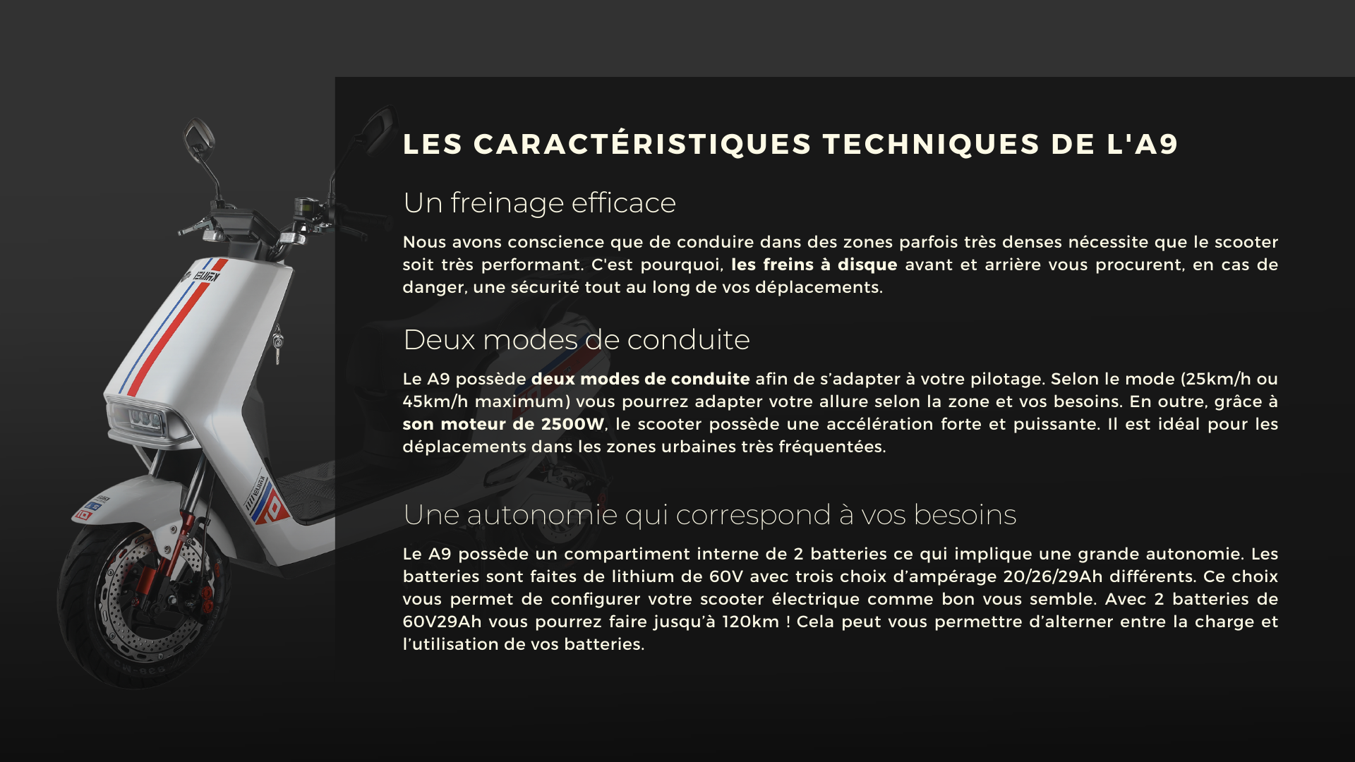 Scooter A9 vue arrière